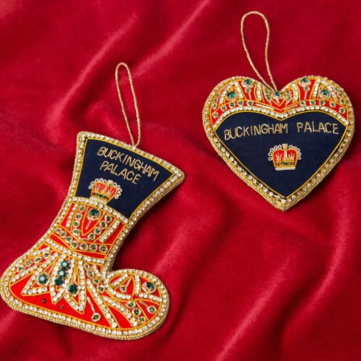 Royal Collection Shop Buckingham Palace Navy And Red Heart Decoration* Decorations