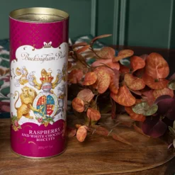 Royal Collection Shop Buckingham Palace White Chocolate And Raspberry Biscuit Tube* Biscuits