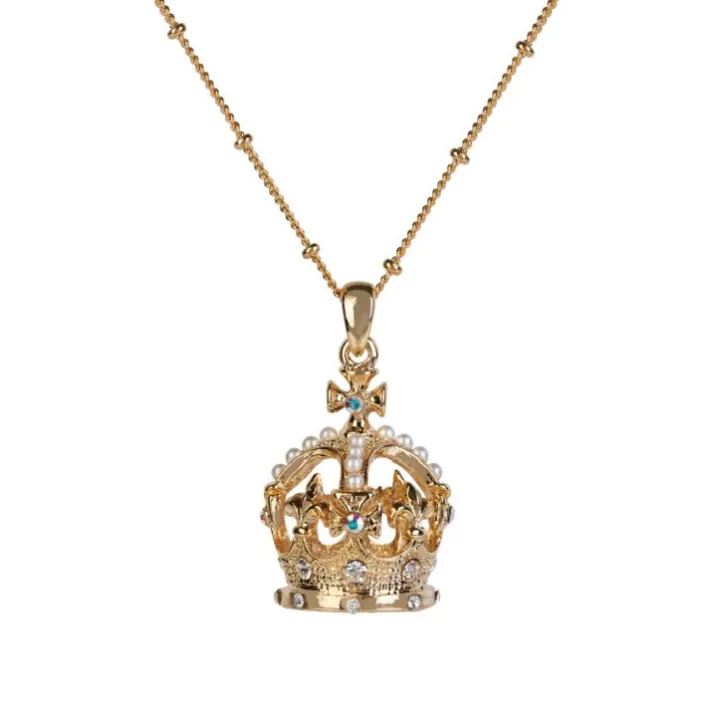 Royal Collection Shop Gold Crown Necklace* Necklaces