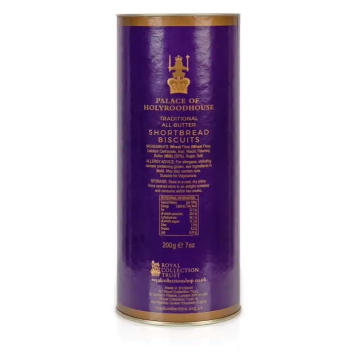 Royal Collection Shop Palace Of Holyroodhouse Shortbread Tube* Biscuits