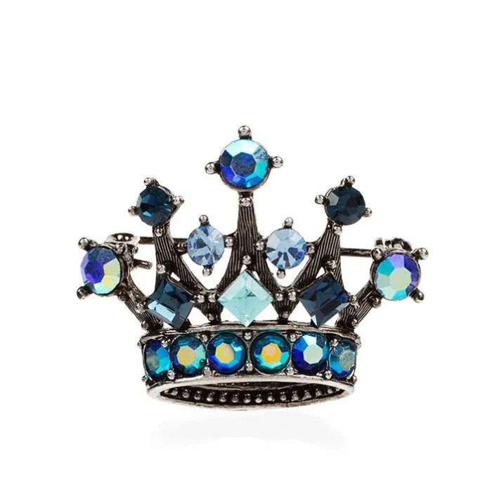 Royal Collection Shop Small Blue Crystal Crown Brooch* Brooches