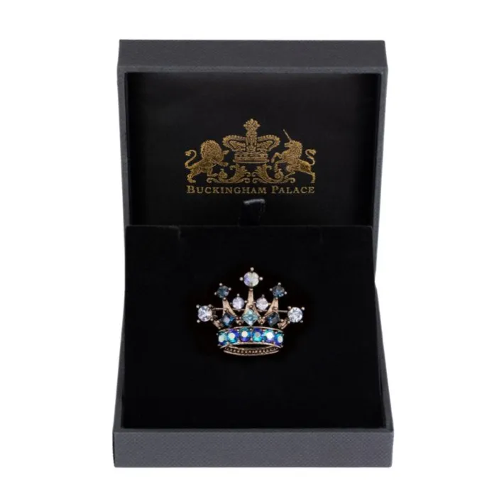 Royal Collection Shop Small Blue Crystal Crown Brooch* Brooches